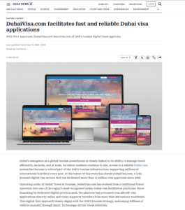 dubavisa.com featured in gulf news